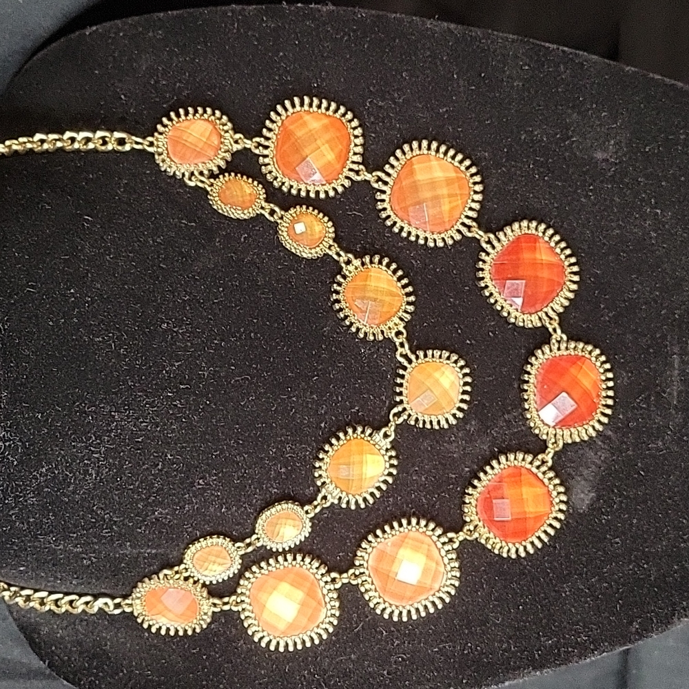 Statement Necklace Orange & Peach